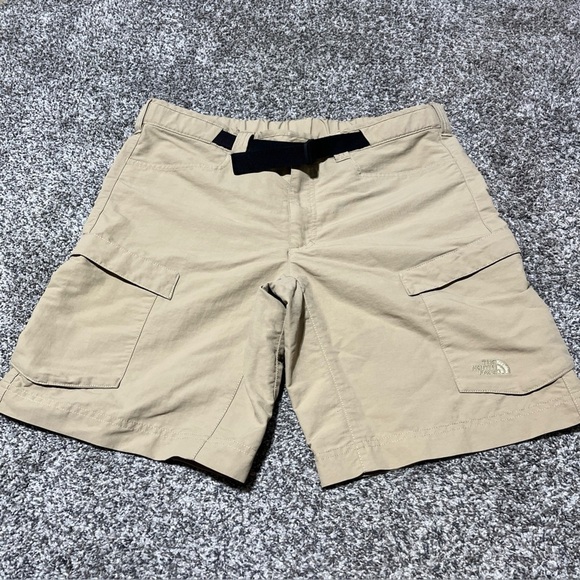 The North Face Mens Sz 34 Cargo Chino Straight Leg Belted Khaki Shorts Outdoor - Picture 1 of 11